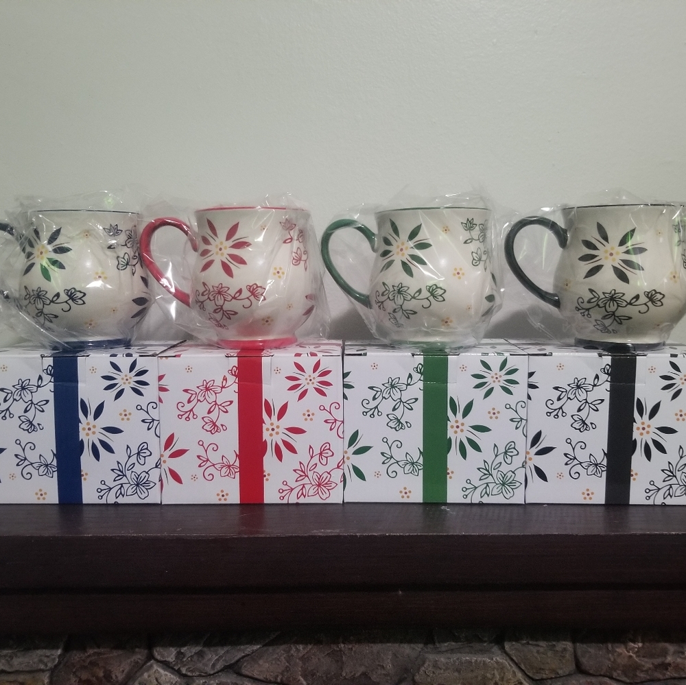 Temptations 4 Mug Set Kitchen Oven Microwave Safe